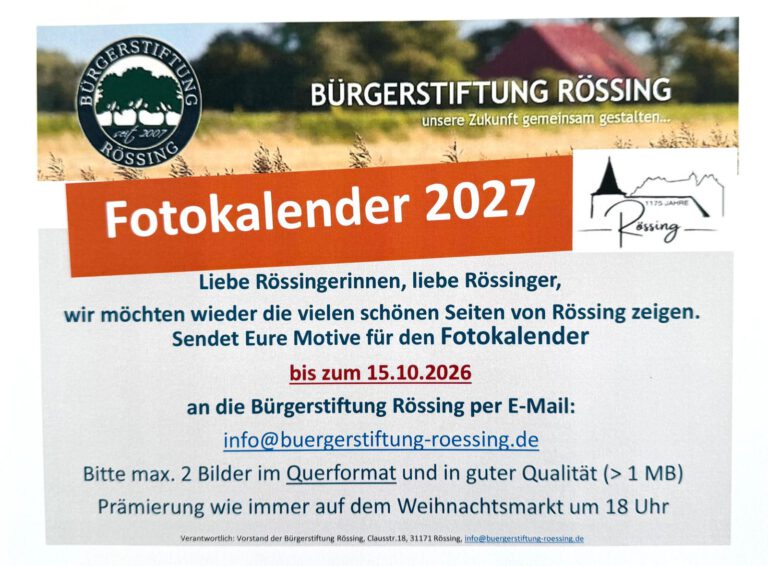 Aufruf Fotoeinreichungen bis 15.10.2026